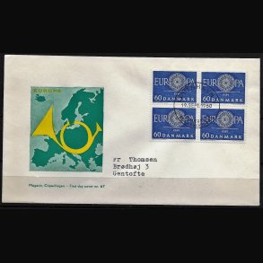Danmark FDC 4-blok AFA nr. 389