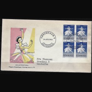 Danmark FDC 4-blok AFA nr. 406