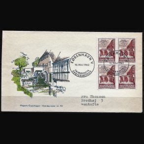 Danmark FDC 4-blok AFA nr. 407