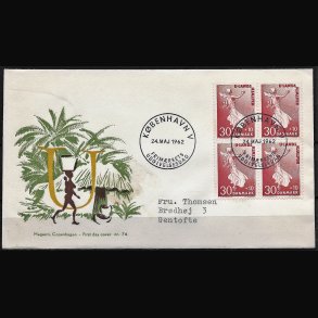 Danmark FDC 4-blok AFA nr. 408