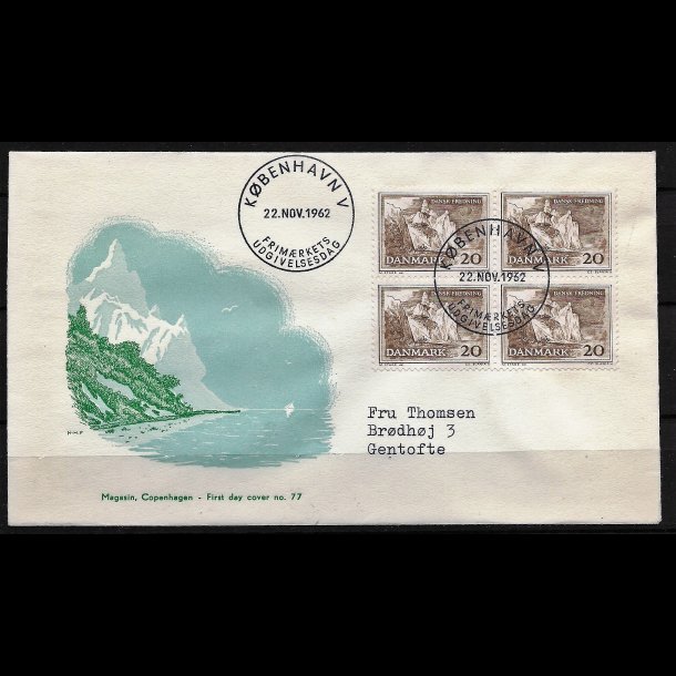 Danmark FDC 4-blok AFA nr. 411