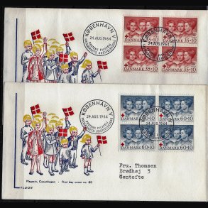 Danmark FDC 4-blok AFA nr. 424-425