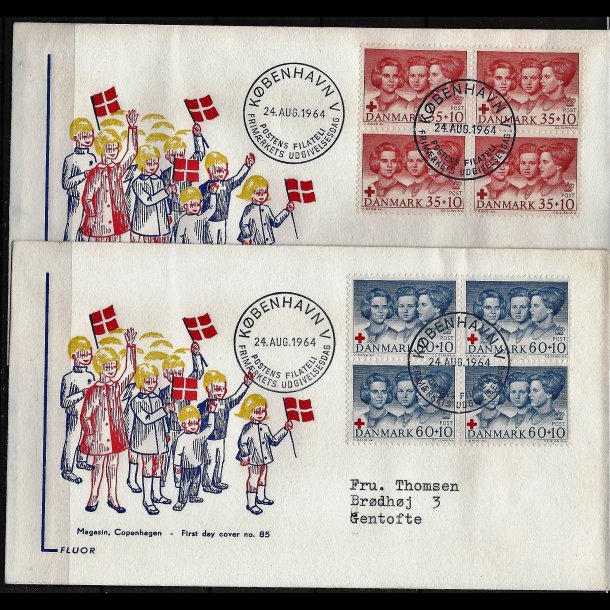 Danmark FDC 4-blok AFA nr. 424-425