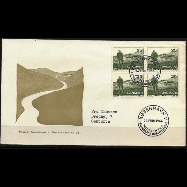 Danmark FDC 4-blok AFA nr. 443