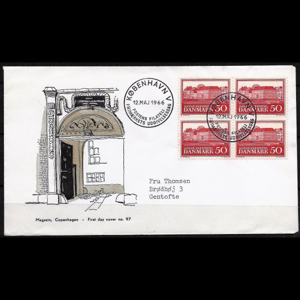 Danmark FDC 4-blok AFA nr. 445