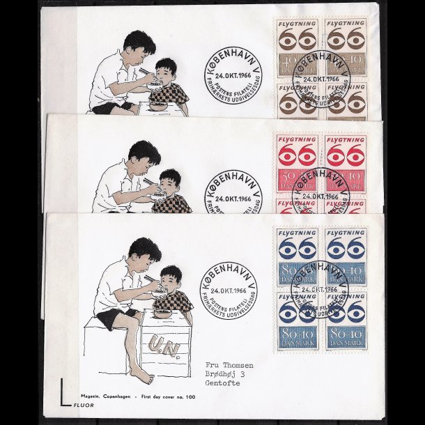 Danmark FDC 4-blok AFA nr. 448-450