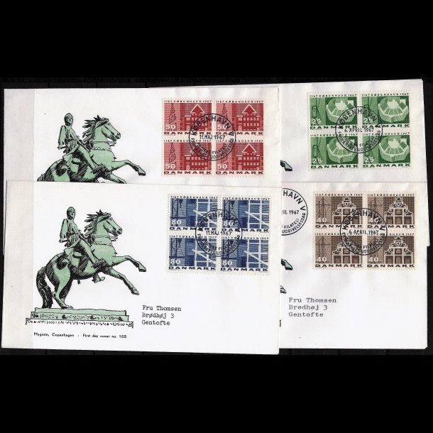 Danmark FDC 4-blok AFA nr. 454-457