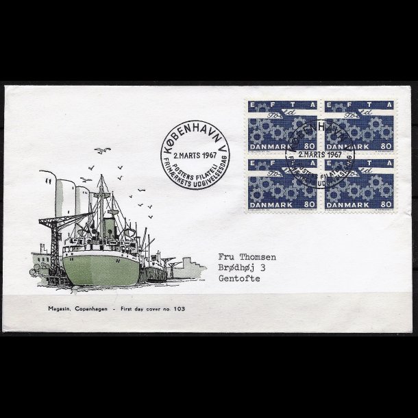 Danmark FDC 4-blok AFA nr. 453