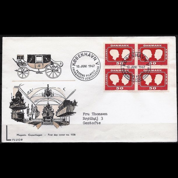 Danmark FDC 4-blok AFA nr. 458-1