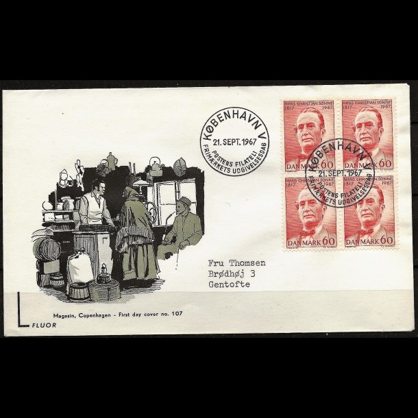 Danmark FDC 4-blok AFA nr. 466