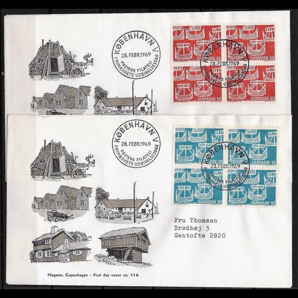 Danmark FDC 4-blok AFA nr. 478-479