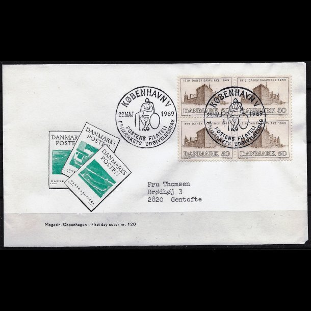 Danmark FDC 4-blok AFA nr. 483