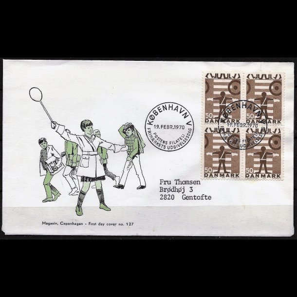 Danmark FDC 4-blok AFA nr. 494