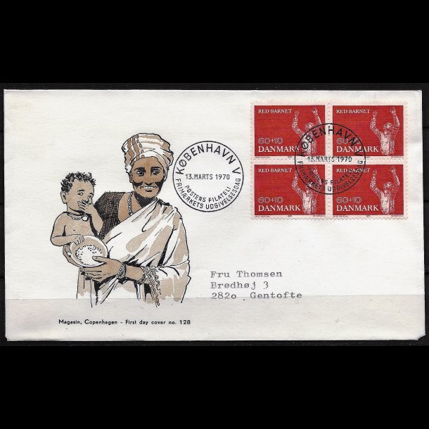 Danmark FDC 4-blok AFA nr. 495