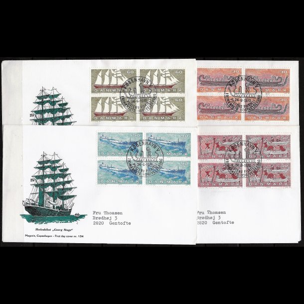 Danmark FDC 4-blok AFA nr. 503-506
