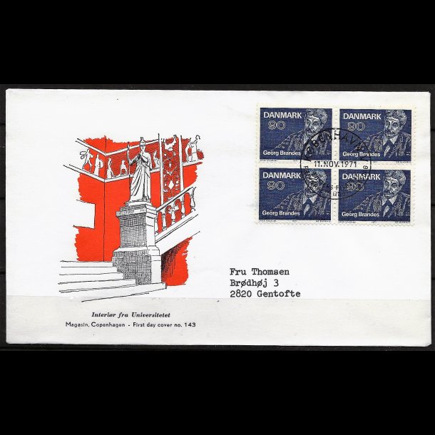 Danmark FDC 4-blok AFA nr. 520