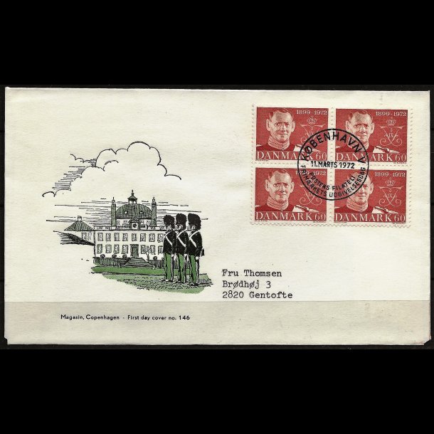 Danmark FDC 4-blok AFA nr. 522