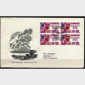 Danmark FDC 4-blok AFA nr. 523