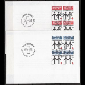 Danmark FDC 4-blok AFA nr. 611-612