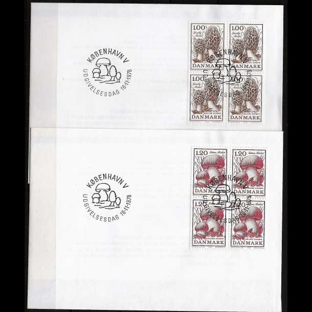 Danmark FDC 4-blok AFA nr. 669-670