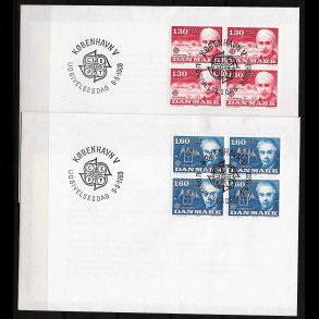 Danmark FDC 4-blok AFA nr. 695-696
