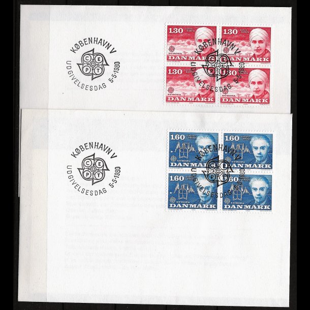 Danmark FDC 4-blok AFA nr. 695-696