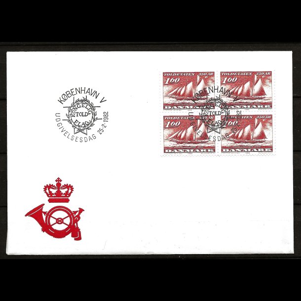 Danmark FDC 4-blok AFA nr. 744