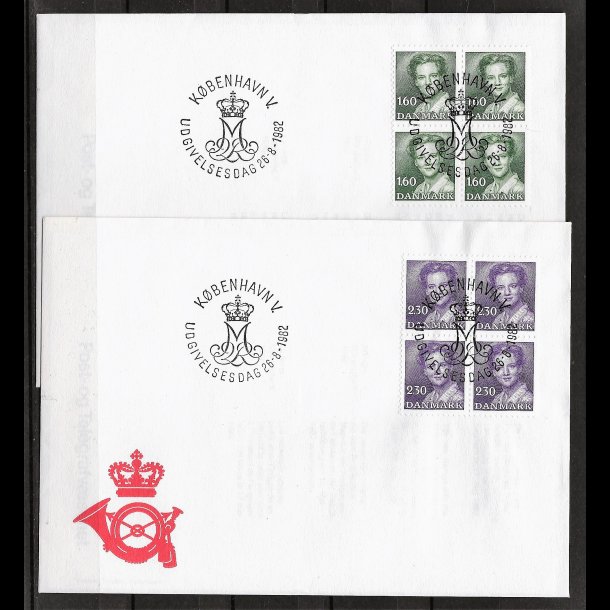 Danmark FDC 4-blok AFA nr. 756-757