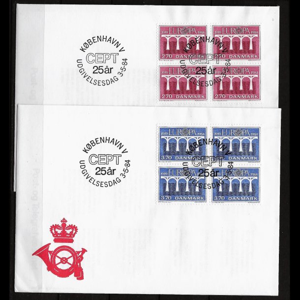 Danmark FDC 4-blok AFA nr. 803-804