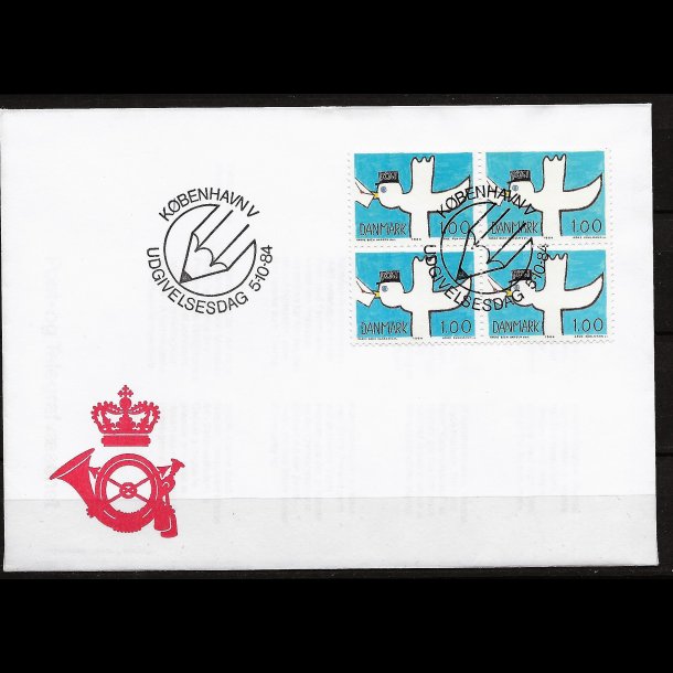 Danmark FDC 4-blok AFA nr. 813