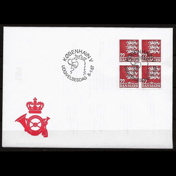 Danmark FDC 4-blok AFA nr. 876