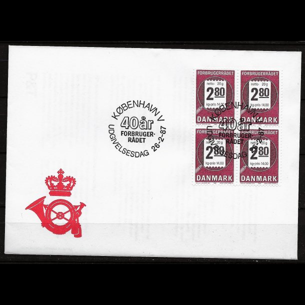 Danmark FDC 4-blok AFA nr. 878