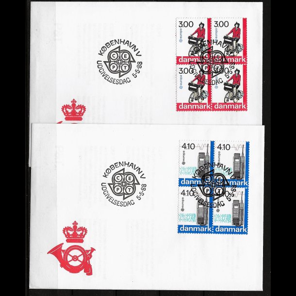 Danmark FDC 4-blok AFA nr. 911-912-1