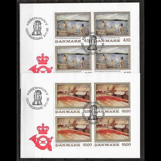 Danmark FDC 4-blok AFA nr. 921-922