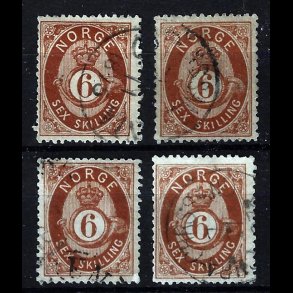 Norge AFA 20 stemplet AFA 2.000,00 4stk.