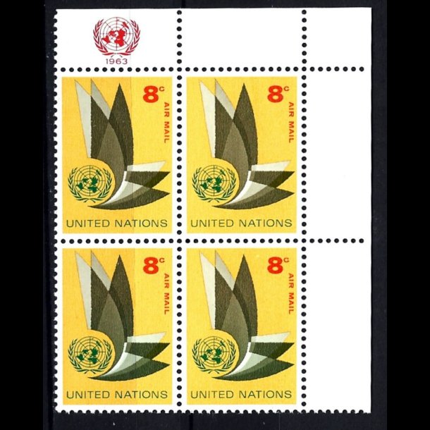 FORENEDE NATIONER POSTFRISK 4-BLOK - 222