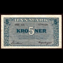 Danmark 5-kroner 1944-AG Sieg 118 kval. 1+/VF - 01/EF