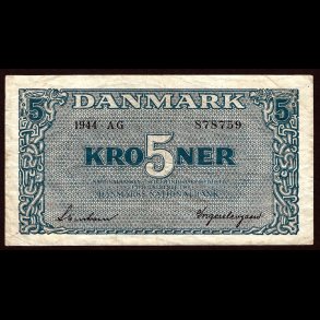 Danmark 5-kroner 1944-AG Sieg 118 kval. 1+/VF - 01/EF