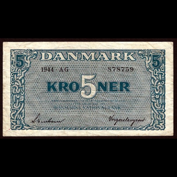 Danmark 5-kroner 1944-AG Sieg 118 kval. 1+/VF - 01/EF