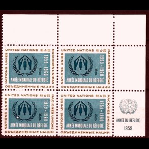 FORENEDE NATIONER POSTFRISK 4-BLOK - 232