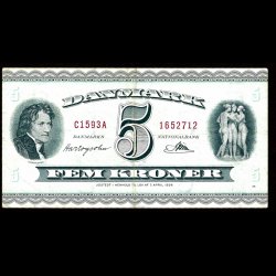 Danmark 5-kroner 1959-C1 Sieg 129 kval. 1+/VF