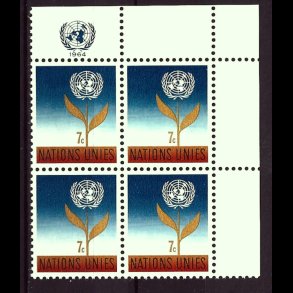 FORENEDE NATIONER POSTFRISK 4-BLOK - 244