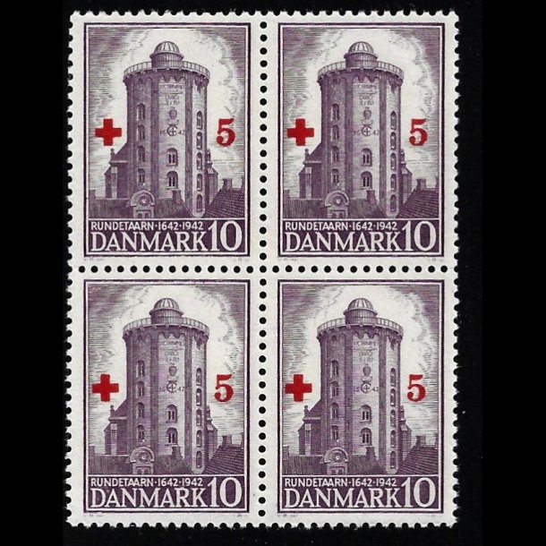 Danmark AFA 283z postfrisk 4-blok m/lavt overtryk AFA kr. 1.800,00