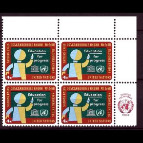 FORENEDE NATIONER POSTFRISK 4-BLOK - 251