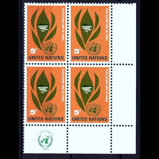 FORENEDE NATIONER POSTFRISK 4-BLOK - 255