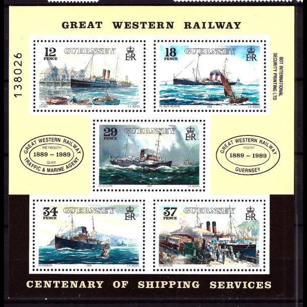 Guernsey postfrisk AFA 452-456 miniark