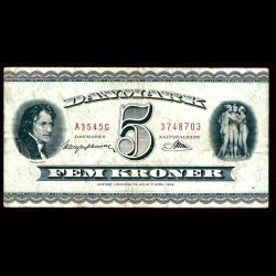 Danmark 5-kroner 1954-A4 Sieg 128 kval. 1/F