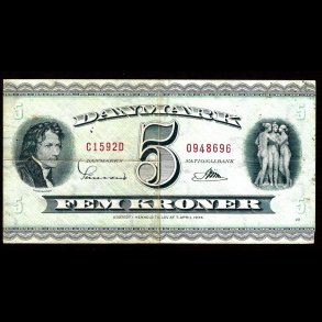 Danmark 5-kroner 1959-C1 Sieg 129 kval. 1/F 