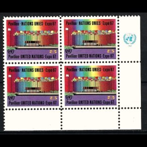 FORENEDE NATIONER POSTFRISK 4-BLOK - 292