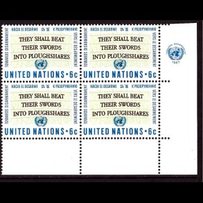 FORENEDE NATIONER POSTFRISK 4-BLOK - 295